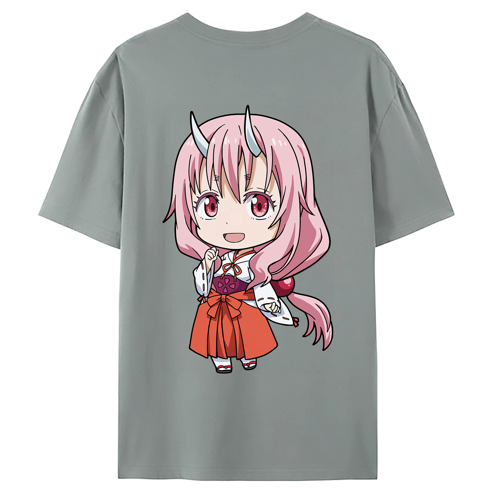 （画像用） 転スラ Regarding Reincarnated to Slime 綿100％ メンズ半袖Tシャツ（バックプリント） 通気性